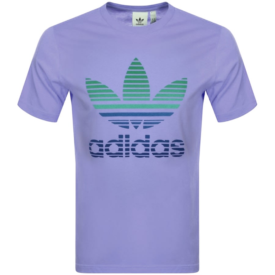 Alternative Image for Productadidas Originals Trefoil Ombre T Shirt Purple1